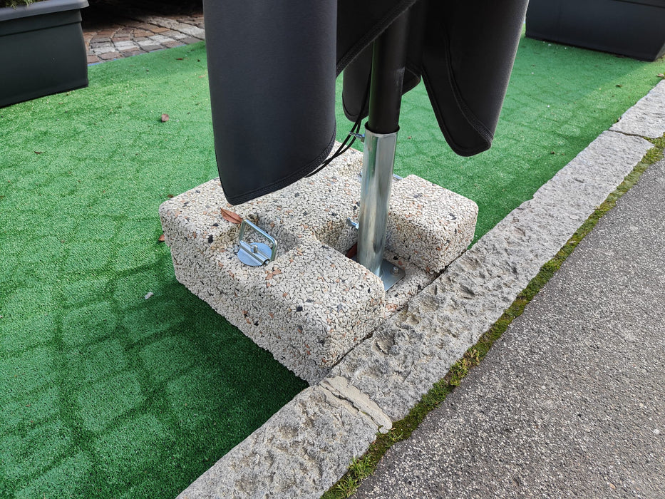 Half umbrella base in grit 200X300cm