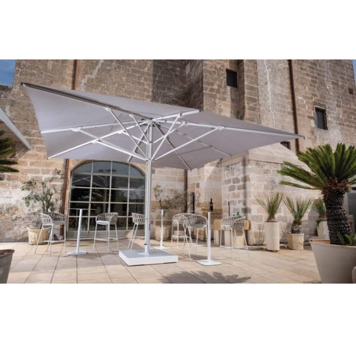 White central pole umbrella Capri Starwhite 6X6 m