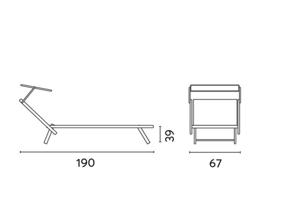 Lettino mare con tettuccio Greenwood