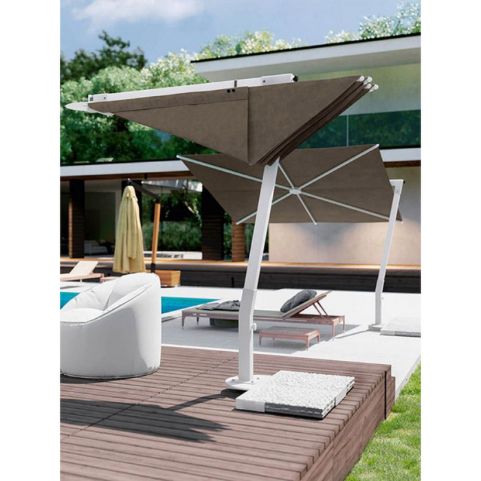 Flat 2.5X2.5mt aluminium side pole umbrella