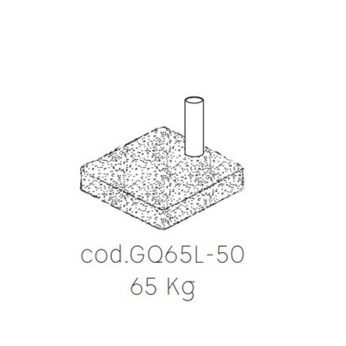 Half umbrella base in grit 200X300cm