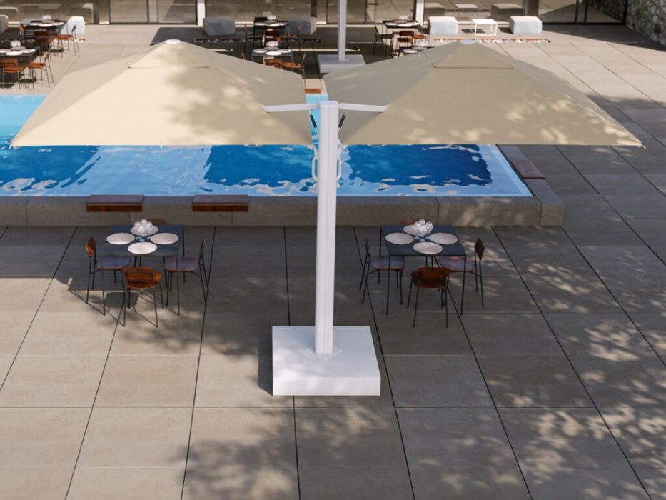 Ombrellone doppio K-Due a "V" e a "T" 3X6 mt