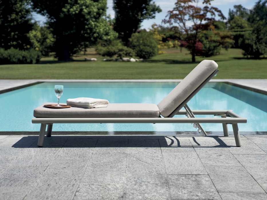 Lettino Taormina con cuscino Greenwood