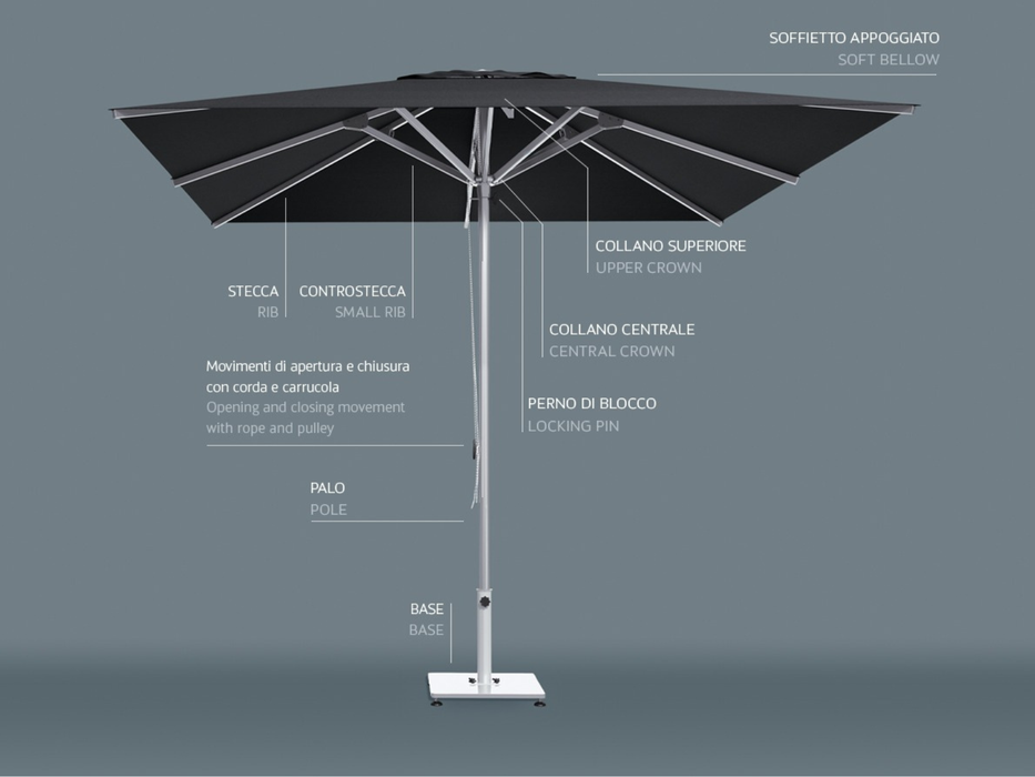 Ombrellone a palo centrale Party