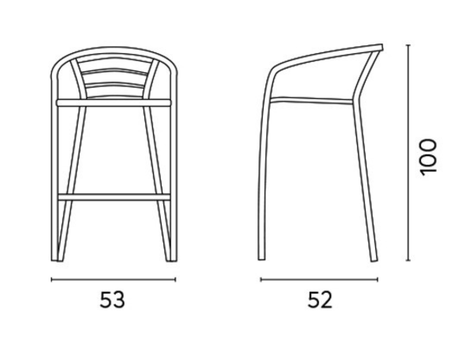 Sgabello in alluminio Greenwood