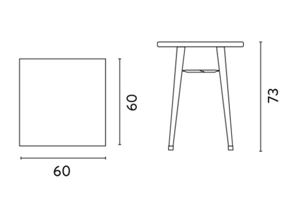 Tavolo in lamiera 60X60 Greenwood