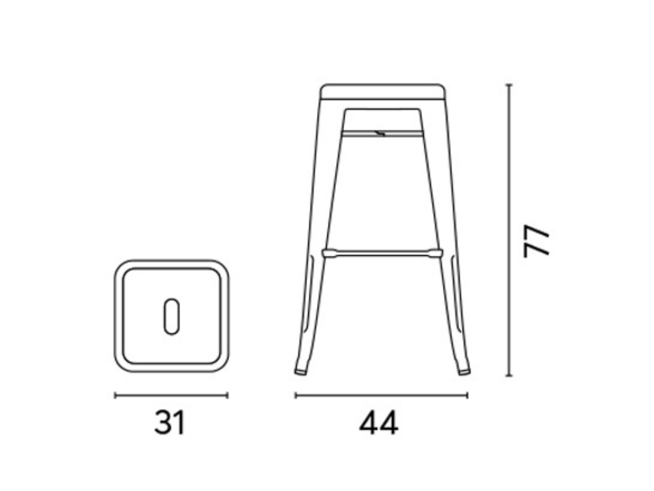 Sgabello alto in lamiera Greenwood