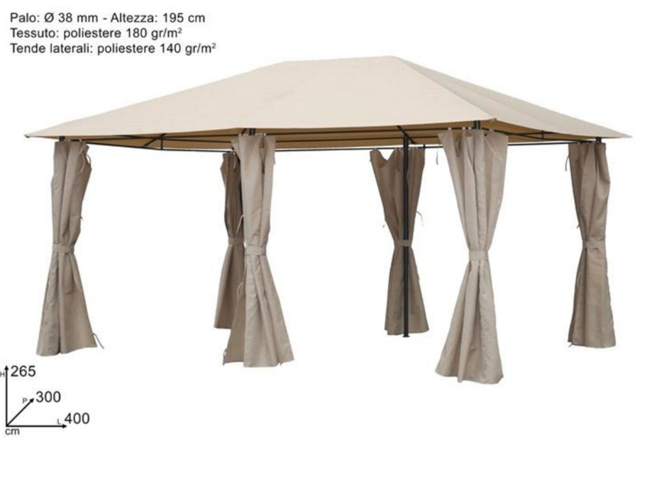 Gazebo 3X4 MT con tende laterali