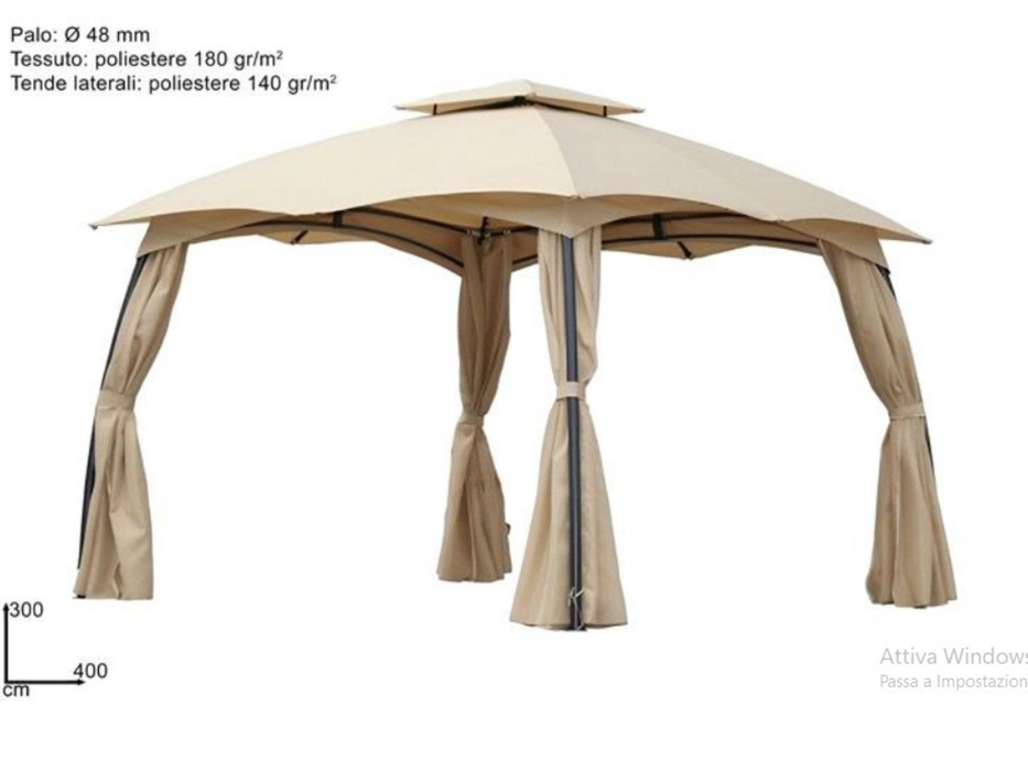 Gazebo doppio tetto 3X4 MT con tende laterali