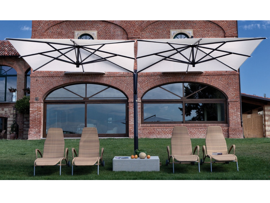 Ombrellone doppio a palo laterale Soleado 6,2X6,20 MT