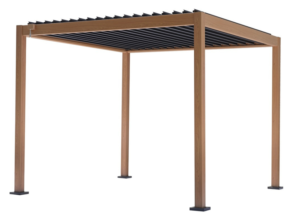 Pergola Texas in alluminio effetto legno 3X3 MT Greenwood