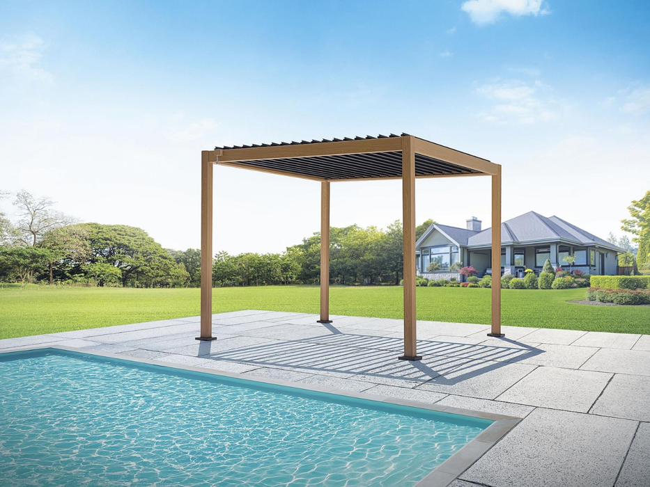Pergola Texas in alluminio effetto legno 3X3 MT Greenwood
