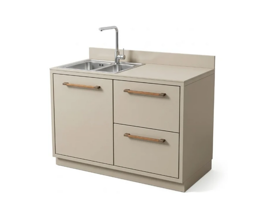 Modulo cucina doppio con lavello e rubinetto Greenwood