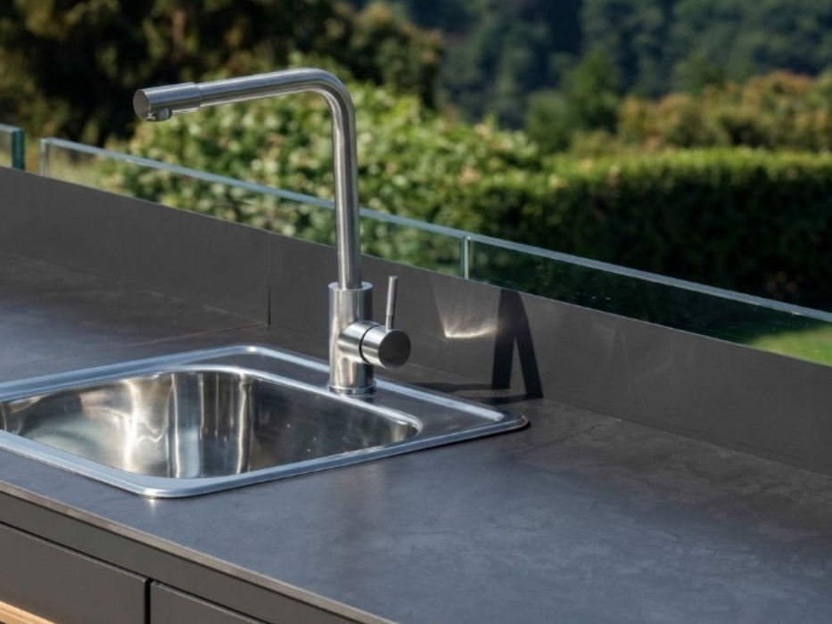Modulo cucina doppio con lavello e rubinetto Greenwood