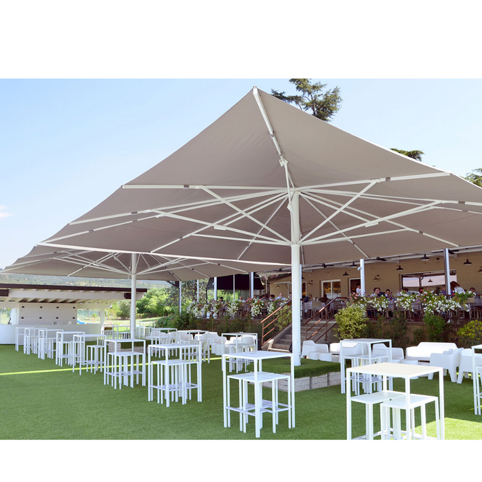 Giant white central pole umbrella Titano Classic 7X7 m