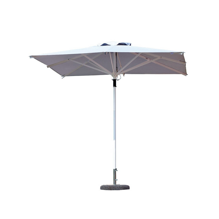 Parasol Zaffiro Classic à mât central, structure blanche 300x300cm