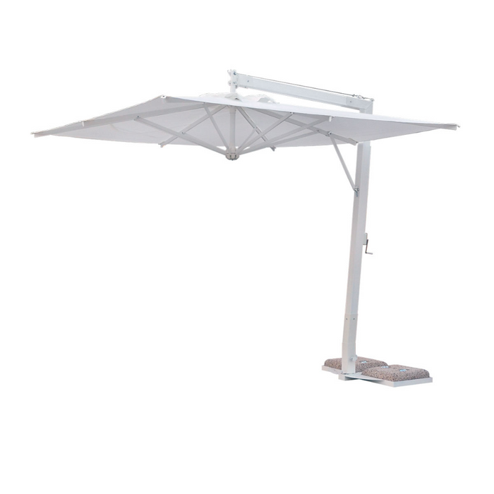 White De Luxe Classic 3.5X3.5 Side Pole Umbrella