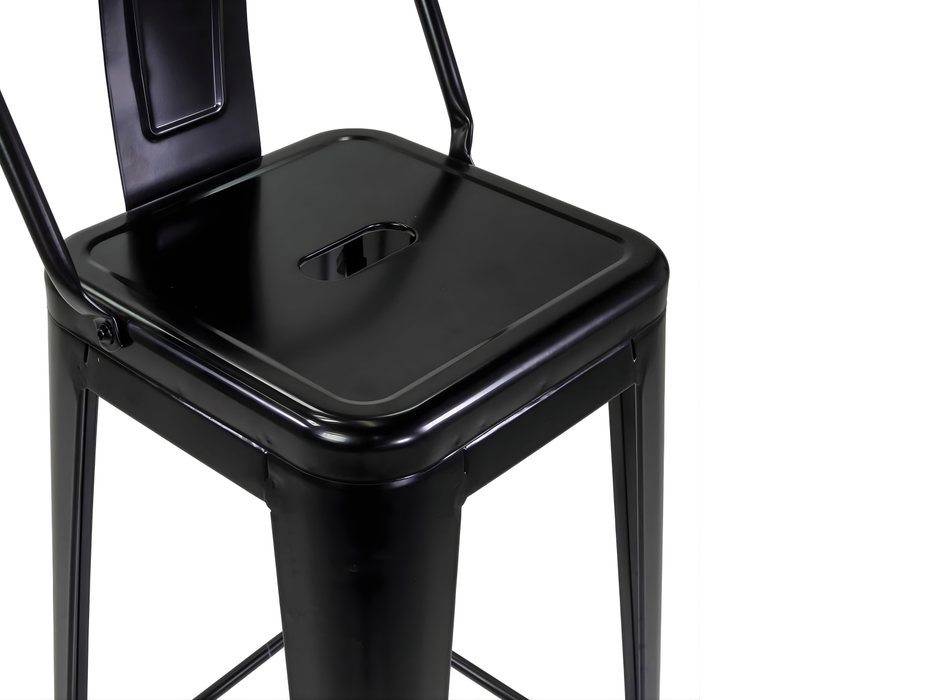 Sgabello Ferro New Bristol con Schienale