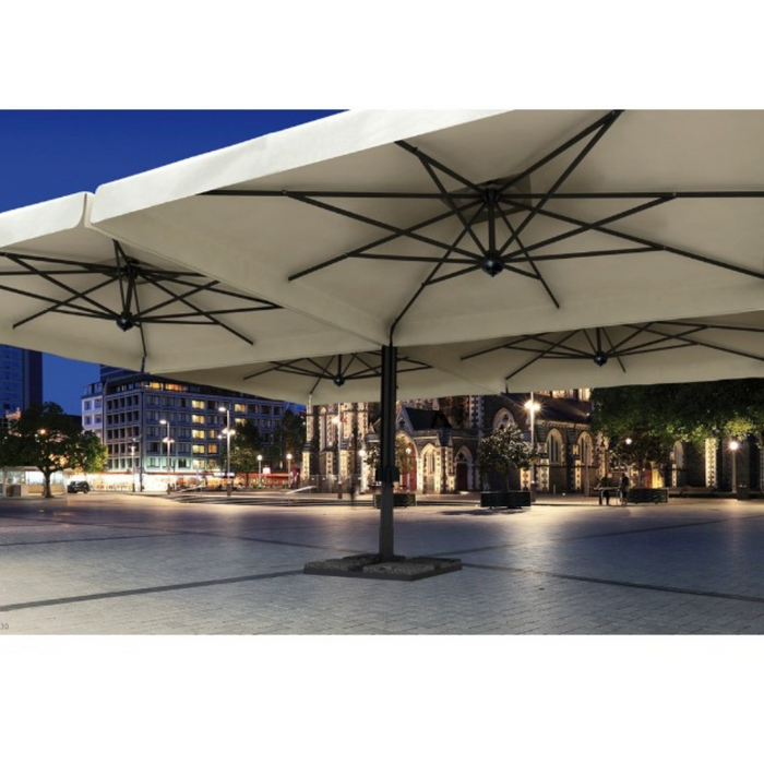 Giant four-arm umbrella Alu Poker Dark 6X6 m