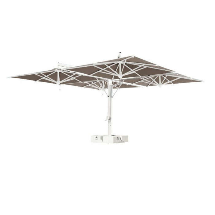 Giant four-arm umbrella Alu Poker Starwhite 6X6 m