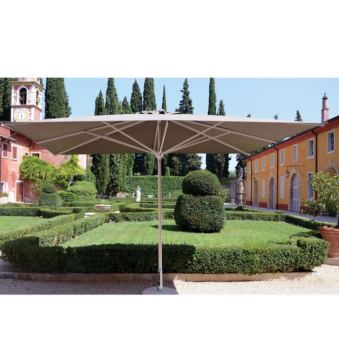 Parasol Acquamarina Classic à mât central, structure anthracite 400x400cm