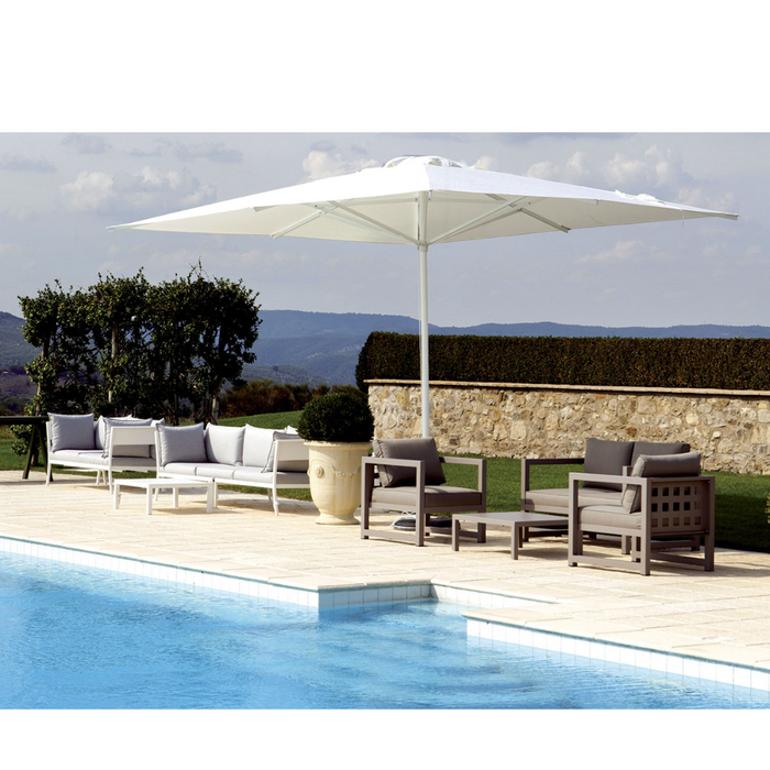 Parasol télescopique à mât central Facility Classic, structure anthracite 350x350cm