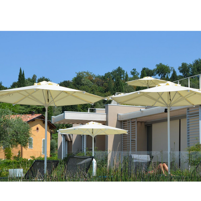 Parasol Zaffiro Classic à mât central, structure anthracite 400x400cm