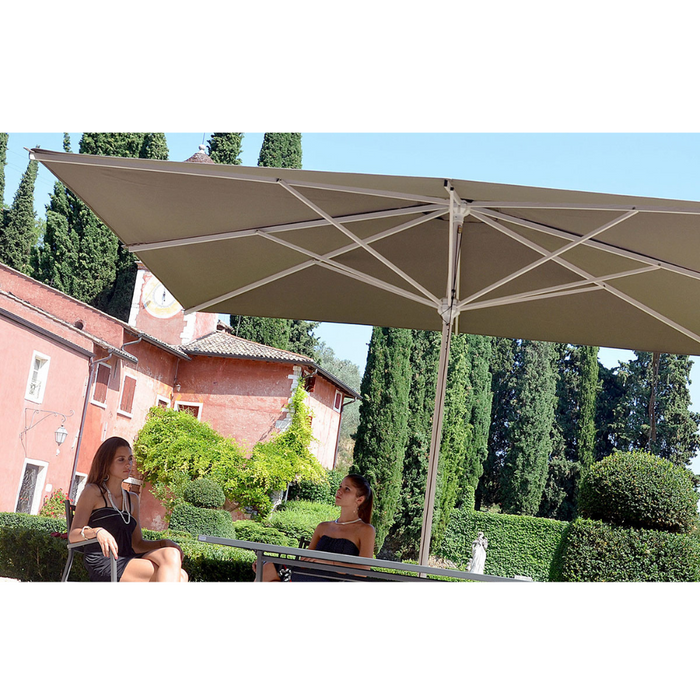 Parasol Acquamarina Classic à mât central, structure anthracite 400x400cm