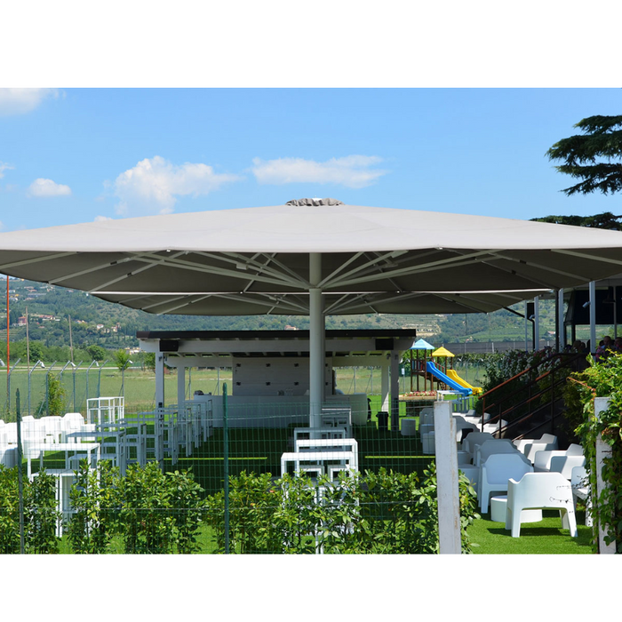 Giant white central pole umbrella Titano Classic 6X8 m