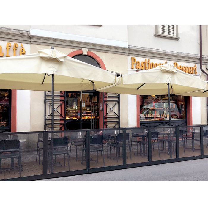 Half wall umbrella anthracite frame Mezz'ombra Classic 2X3