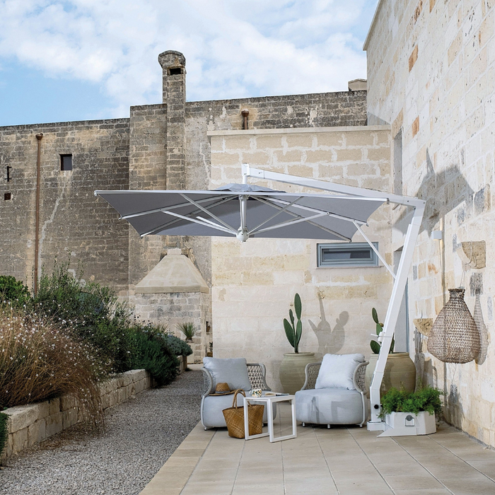 Parasol à mât latéral blanc "Pompei" 3,5x3,5 m