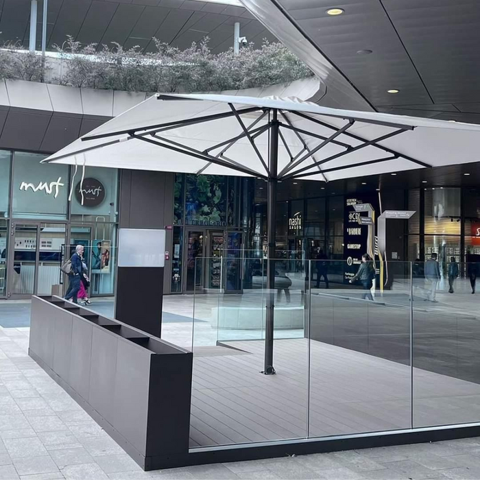 Anthracite Platino Medium 4.5x5.5 mt central pole umbrella