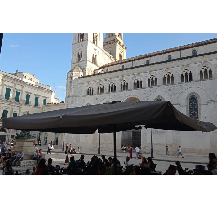 Giant umbrella with central pole anthracite Platino Superior 6X8 m