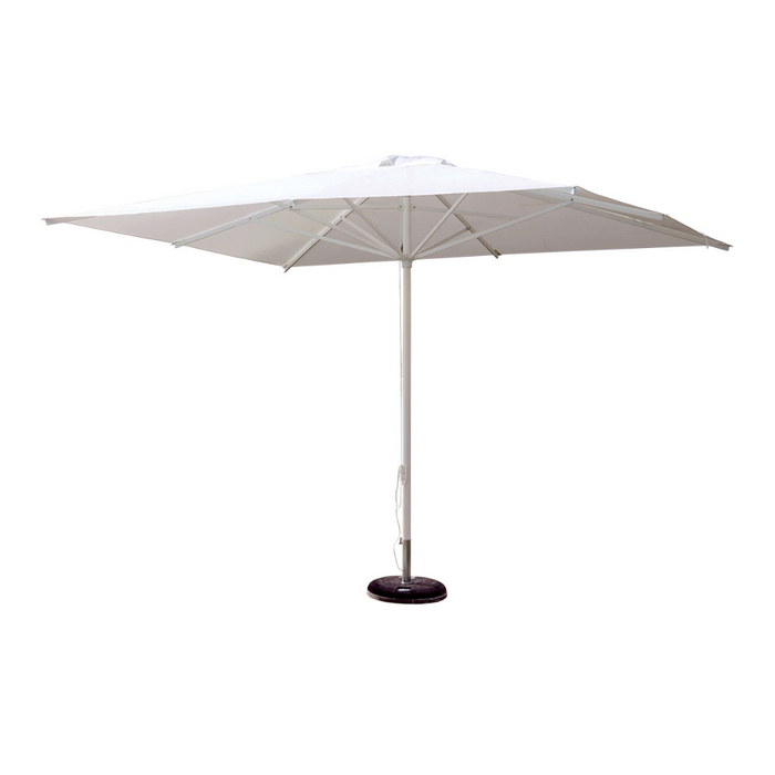 Parasol télescopique à mât central Facility Classic, structure blanche 350x350cm