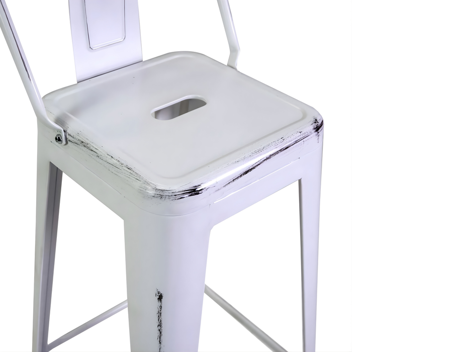 Sgabello Ferro New Bristol con Schienale