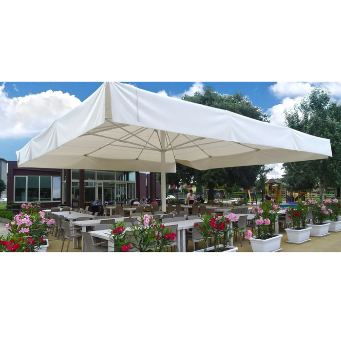 Giant white central pole umbrella Titano Classic 7X7 m