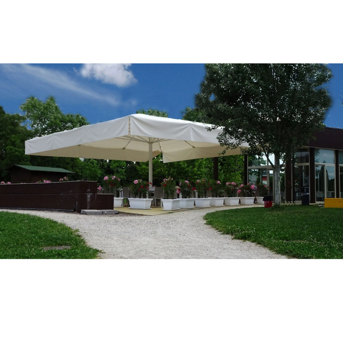 Giant white central pole umbrella Titano Classic 8X8 m