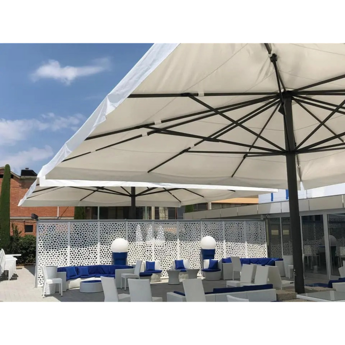 Giant white central pole umbrella Titano Classic 7X7 m