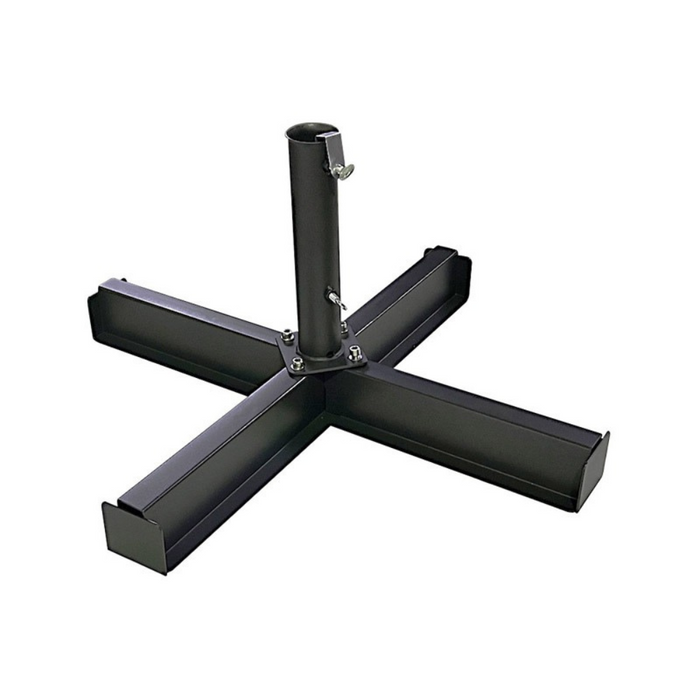 Metallic cross umbrella base