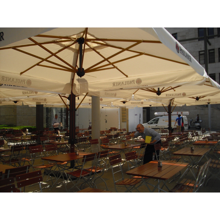 Giant four-armed umbrella Wood Poker 6X6 m