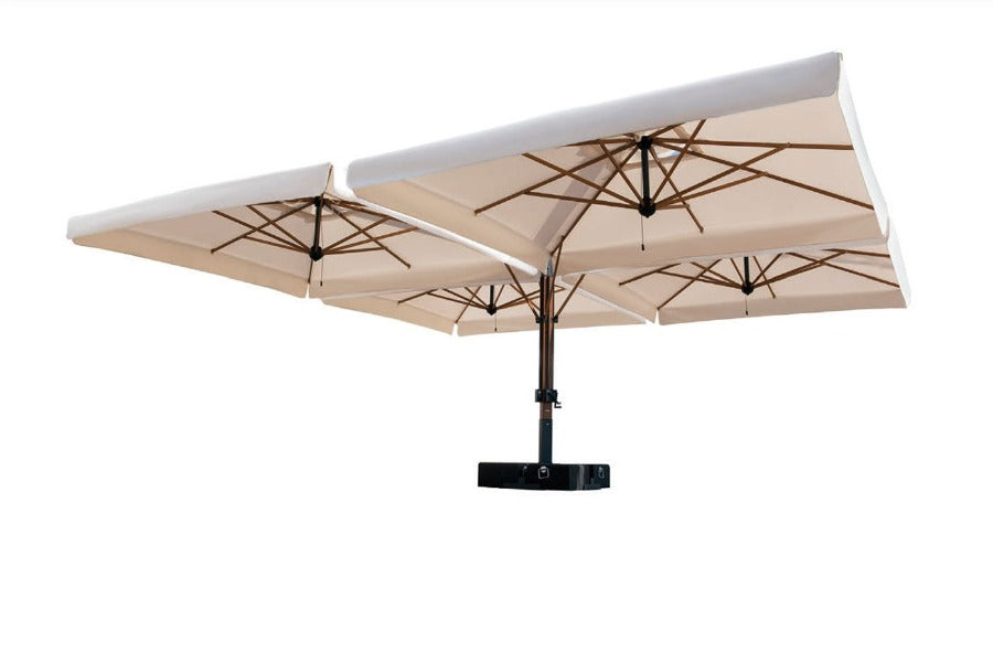 Giant four-armed umbrella Wood Poker 6X6 m