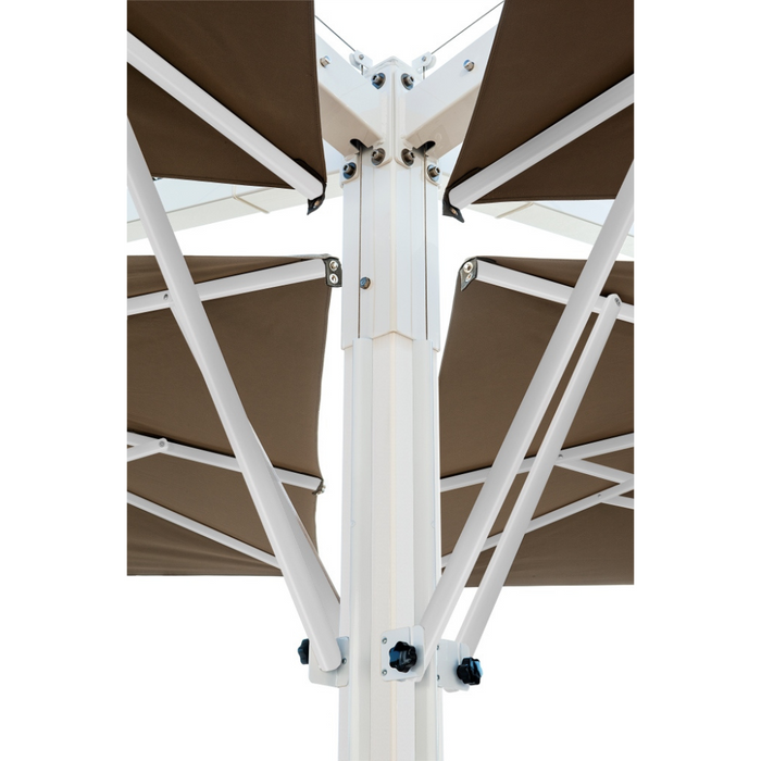 Giant four-arm umbrella Alu Poker Starwhite 6X6 m