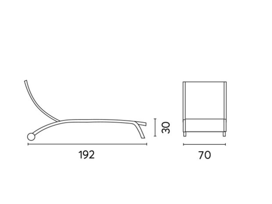 Lettino 5 posizioni con ruote Greenwood