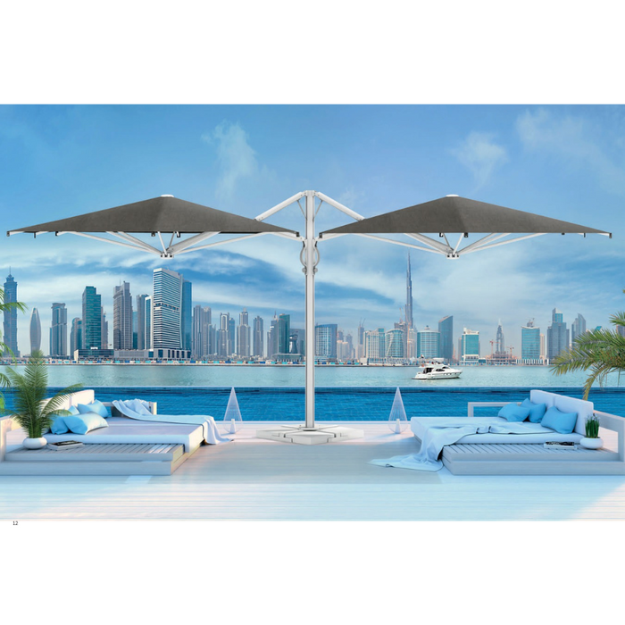 Dual Starwhite 300x600 two-arm side umbrella